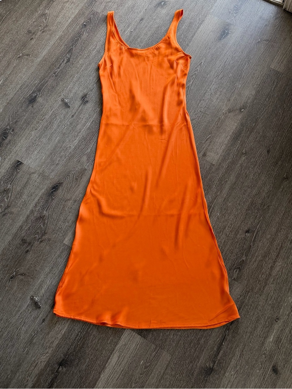 Electric & Rose Orange Slip Maxi Dress